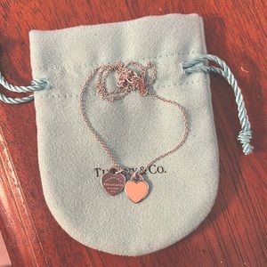 PINK Return to Tiffany’s double heart tag pendant necklace